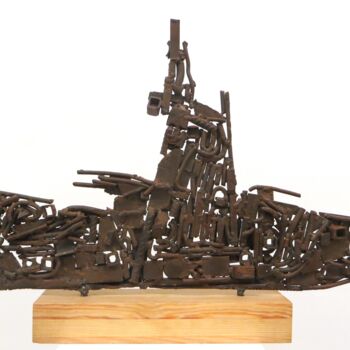 Sculpture titled "DE-FORMAZIONE A" by Morgese Giovanni, Original Artwork, Metals