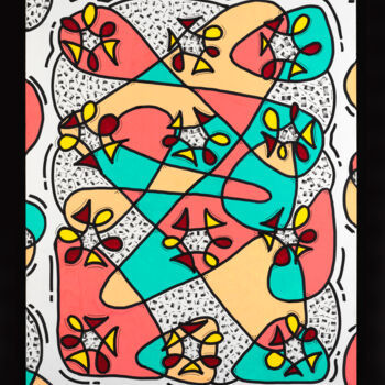 Malerei mit dem Titel "FLOWER$" von Moteg, Original-Kunstwerk, Marker