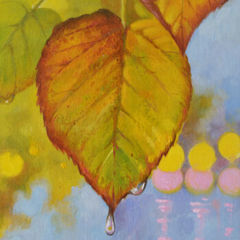 Malerei mit dem Titel "“Autumn leafs”" von Motrich Elena, Original-Kunstwerk, Öl Auf Karton montiert