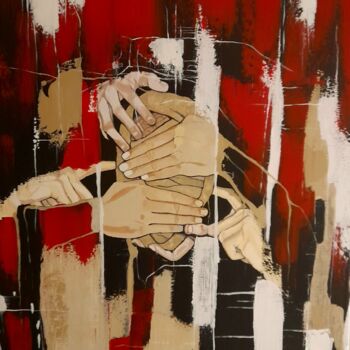 Ζωγραφική με τίτλο "Opprimé" από Mounir Ajal, Αυθεντικά έργα τέχνης, Ακρυλικό