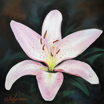 Pintura intitulada "Lily" por Tigran Movsisyan, Obras de arte originais, Pastel
