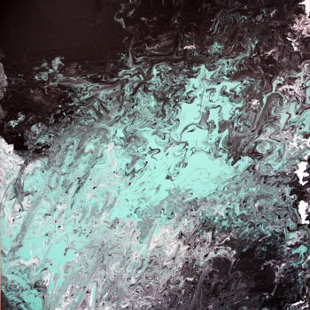 Peinture intitulée "LUNAR green" par Mp Abstrait, Œuvre d'art originale, Acrylique