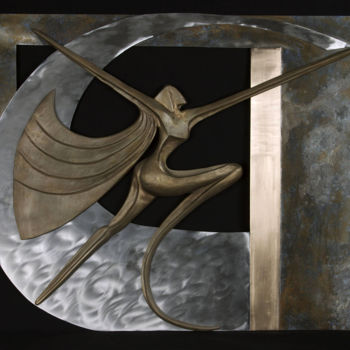 Sculpture titled "W" by Marie-Pierre Philippe-Lohézic (MPPL-ART), Original Artwork, Metals