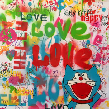 제목이 "Love Cat"인 미술작품 Mr. Salty로, 원작, 페인트 스프레이