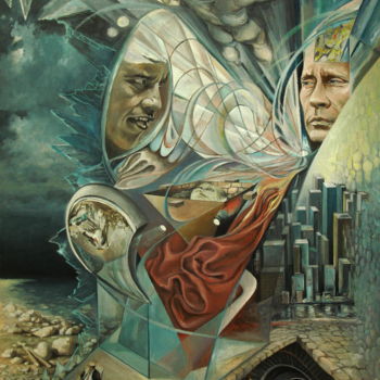 Pittura intitolato "BIG GAME OR SILENCE…" da Mike Satcher, Opera d'arte originale, Olio