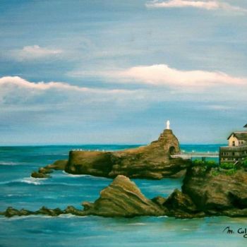 Painting titled "Biarritz" by Martine Suzanne Calvayrac, Original Artwork