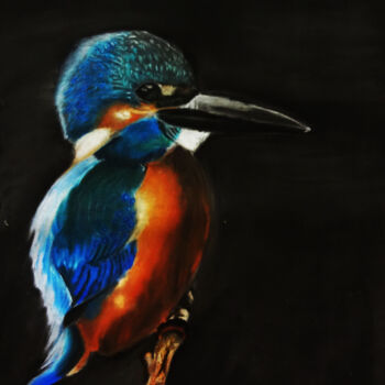 Zeichnungen mit dem Titel "Kingfisher" von Mst Artroom, Original-Kunstwerk, Pastell