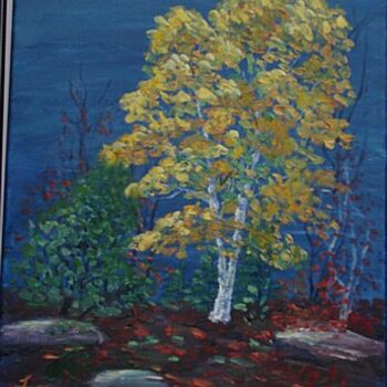 Peinture intitulée "Majestic Birch" par Marie-Therese Forand, Œuvre d'art originale