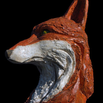 Sculpture titled "Renard" by Muder, Original Artwork, Terra cotta