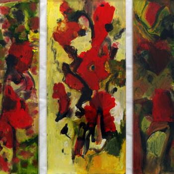 Картина под названием "Fleurs formules d'é…" - Muriel Cayet, Подлинное произведение искусства, Акрил
