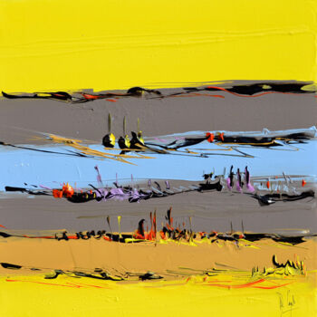 Painting titled "Jaune horizon" by Muriel Cayet, Original Artwork