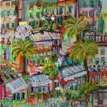 Картина под названием "Multicolore contre…" - Muriel Cayet, Подлинное произведение искусства, Акрил