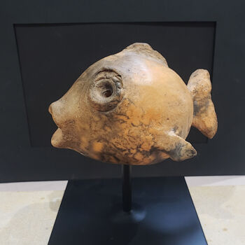 Sculpture intitulée "Petit poisson Bubul…" par Muriel Mougeolle, Œuvre d'art originale, Argile