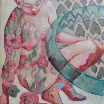 제목이 "TO HAVE A BREAK"인 미술작품 Marina Venediktova로, 원작, 기름 나무 들것 프레임에 장착됨