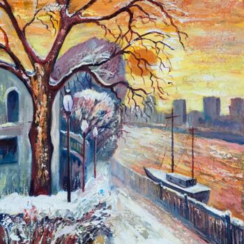 Schilderij getiteld "Winter's Mood" door Mykhaylo Barabash, Origineel Kunstwerk, Acryl