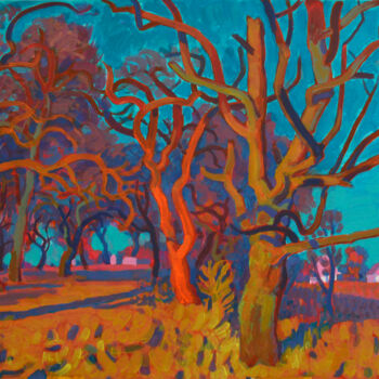 Pintura titulada "The old orchard. Th…" por Mykola Kozlovskyi, Obra de arte original, Acrílico