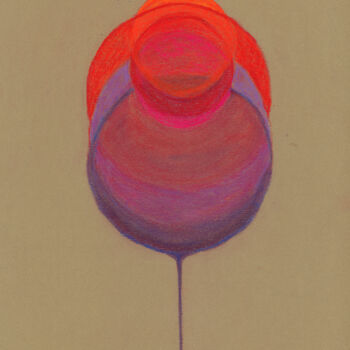 Dessin intitulée "Cercles version 2" par Mylène Gandon, Œuvre d'art originale, Pastel