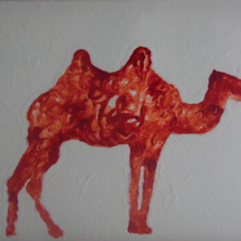 Картина под названием "Le chameau du désert" - Audran, Подлинное произведение искусства, Пигменты