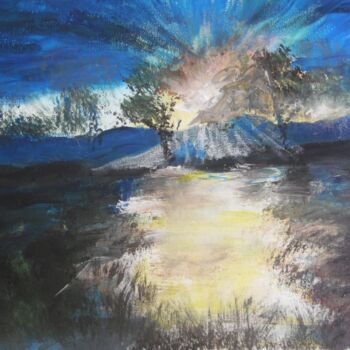 Schilderij getiteld "Le soleil parle à l…" door Audran, Origineel Kunstwerk, Acryl