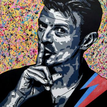 Painting titled "BOWIE" by Myriam Bellanger, Original Artwork, Acrylic