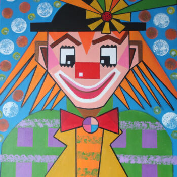 Malarstwo zatytułowany „Clown” autorstwa Myriam Djaouk, Oryginalna praca, Akryl