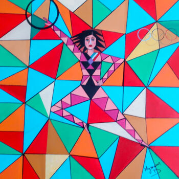 Pintura titulada "Gymnaste" por Myriam Djaouk, Obra de arte original, Acrílico