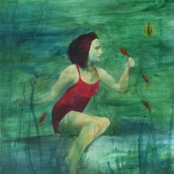 Pintura intitulada "sirena" por Myriam Lucas, Obras de arte originais, Óleo