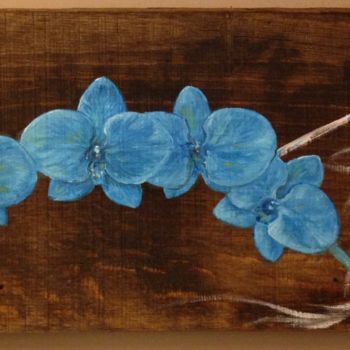 Malerei mit dem Titel "orchidee-bleue.jpg" von Nadège Quentin, Original-Kunstwerk
