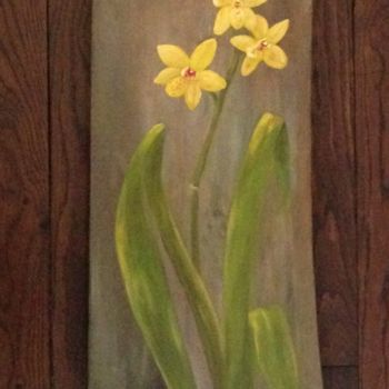 Malerei mit dem Titel "orchidee-jaune.jpg" von Nadège Quentin, Original-Kunstwerk