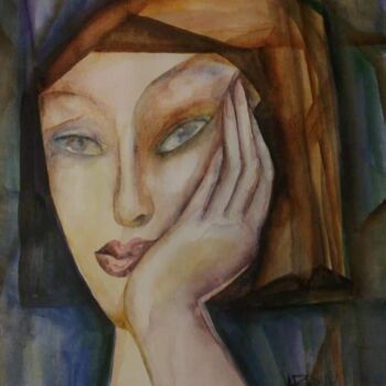 제목이 "Watercolor portrait…"인 미술작품 Nadezda Baruns로, 원작, 수채화
