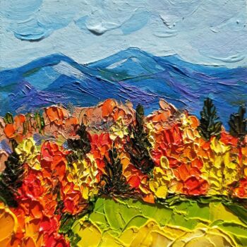 Картина под названием "Landscape "Bright A…" - Nadezhda Kokorina, Подлинное произведение искусства, Масло