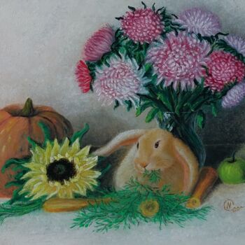 Peinture intitulée "Осенний пир" par Nadezhda Potekhina, Œuvre d'art originale, Huile