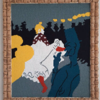 "La Gulya ,Moulin Ro…" başlıklı Tekstil Sanatı Nadezhda Revtovich tarafından, Orijinal sanat, İplik Ahşap panel üzerine mont…