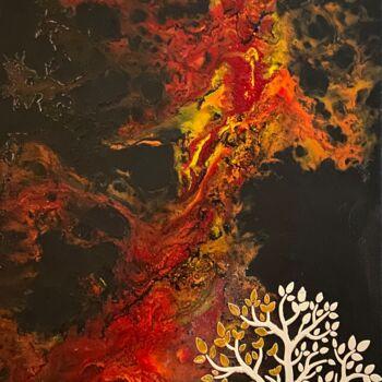 Pintura titulada "Fire Tree" por Nad974, Obra de arte original, Acrílico Montado en Bastidor de camilla de madera