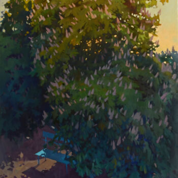 Peinture intitulée "Châtaignier" par Nadia Boldina, Œuvre d'art originale, Huile Monté sur Châssis en bois