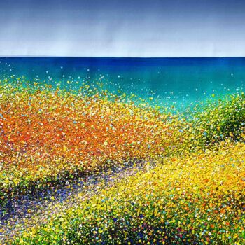 Peinture intitulée "Bright summer lands…" par Nadiia Antoniuk, Œuvre d'art originale, Acrylique