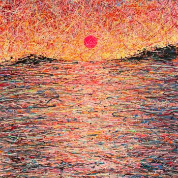 Malerei mit dem Titel "Vibrant sunrise (st…" von Nadiia Antoniuk, Original-Kunstwerk, Acryl Auf Keilrahmen aus Holz montiert