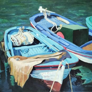 "Les barques grecques" başlıklı Tablo Nadine Imbert tarafından, Orijinal sanat, Akrilik Ahşap Sedye çerçevesi üzerine monte…