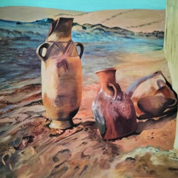 Painting titled "Merzouga" by Nadine Imbert, Original Artwork, Acrylic