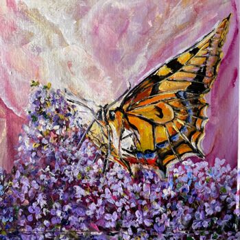 Картина под названием "Série papillon 1-" - Nadine Lenzotti, Подлинное произведение искусства, Акрил Установлен на картон