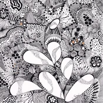 「Pensées végétales」というタイトルの描画 Nadine Stoeltzlenによって, オリジナルのアートワーク, インク