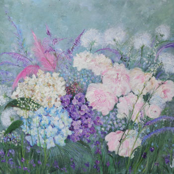 Pintura titulada "impression florale" por Nadine Coffinier, Obra de arte original, Acrílico