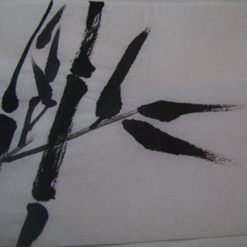 Desenho intitulada "Bambou3" por Nadine Trescartes (fildefériste), Obras de arte originais, Tinta