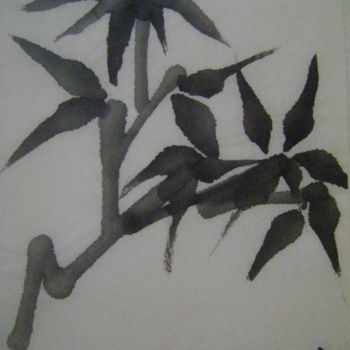 Desenho intitulada "Bambou4" por Nadine Trescartes (fildefériste), Obras de arte originais, Tinta