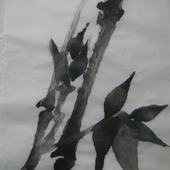 Dibujo titulada "Grand bambou 2" por Nadine Trescartes (fildefériste), Obra de arte original, Tinta