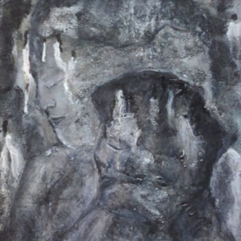 Schilderij getiteld "Etres de cendre" door Nahalah, Origineel Kunstwerk, Acryl