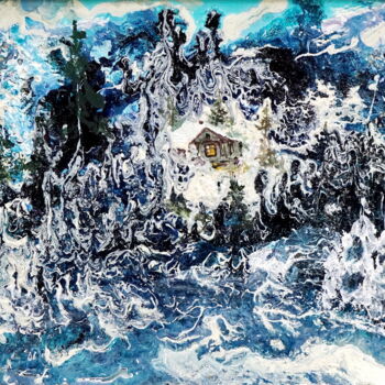 "Домик в горах" başlıklı Tablo Наиля Абдуллина tarafından, Orijinal sanat, Akrilik