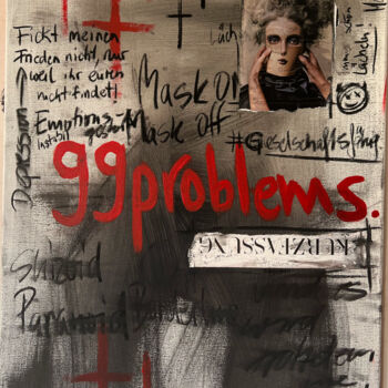 Malerei mit dem Titel "99 problems" von Nalân Arzu Karadag, Original-Kunstwerk, Acryl Auf Keilrahmen aus Holz montiert