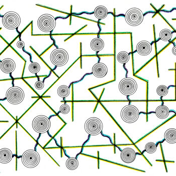Dibujo titulada "Integrated Circuitry" por Nancy A-Mechrek, Obra de arte original, Pastel