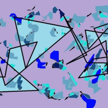 绘画 标题为“triangles2” 由Nancy Forever, 原创艺术品, 油